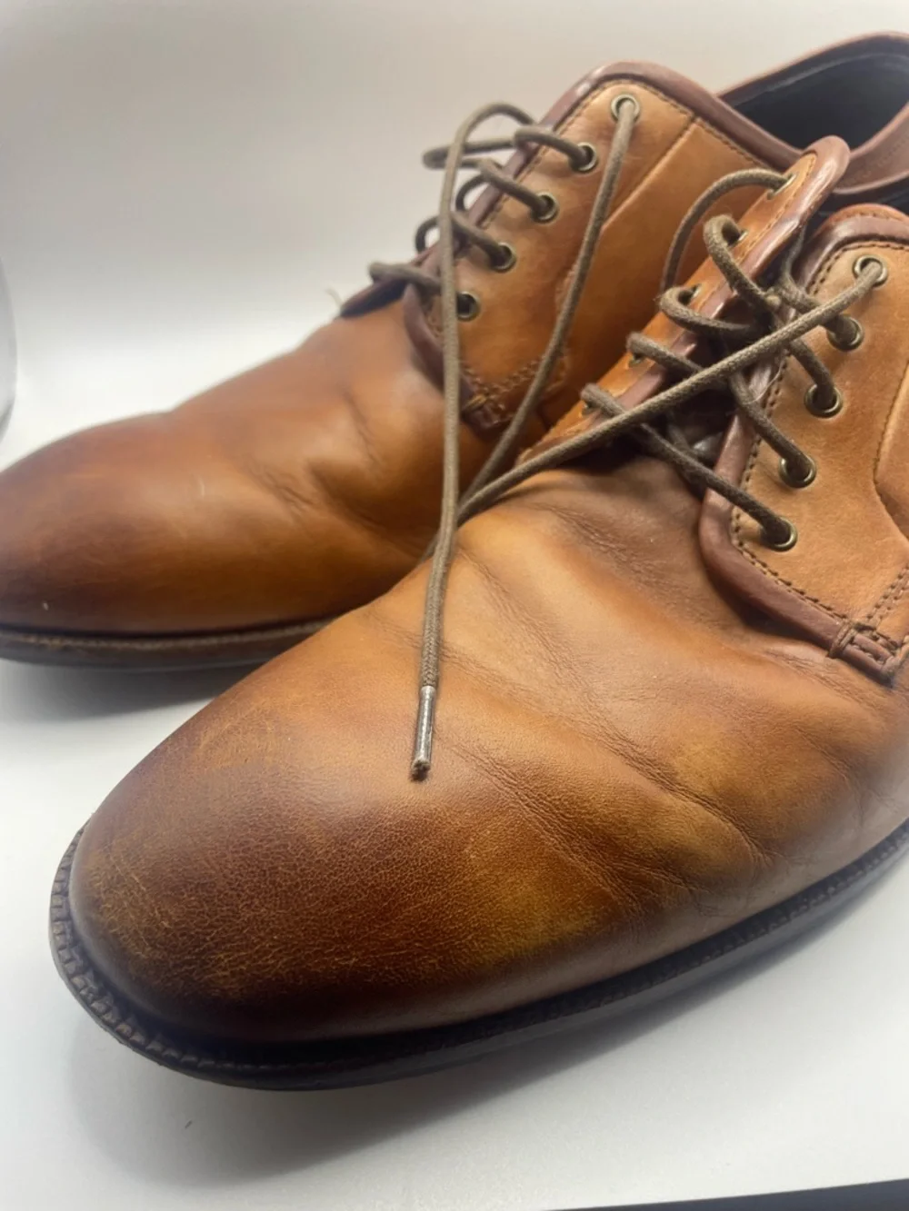 Cole Haan Men's Tan Leather Derby Oxfords